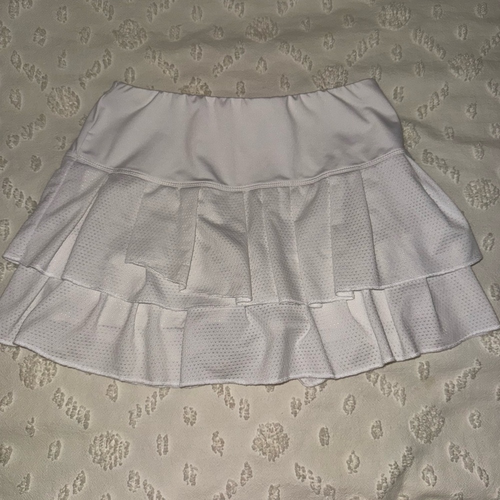 Lucky in Love White Ruffled Tennis Skirt